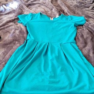 LuLaRoe Green/teal Amelia Dress 2x